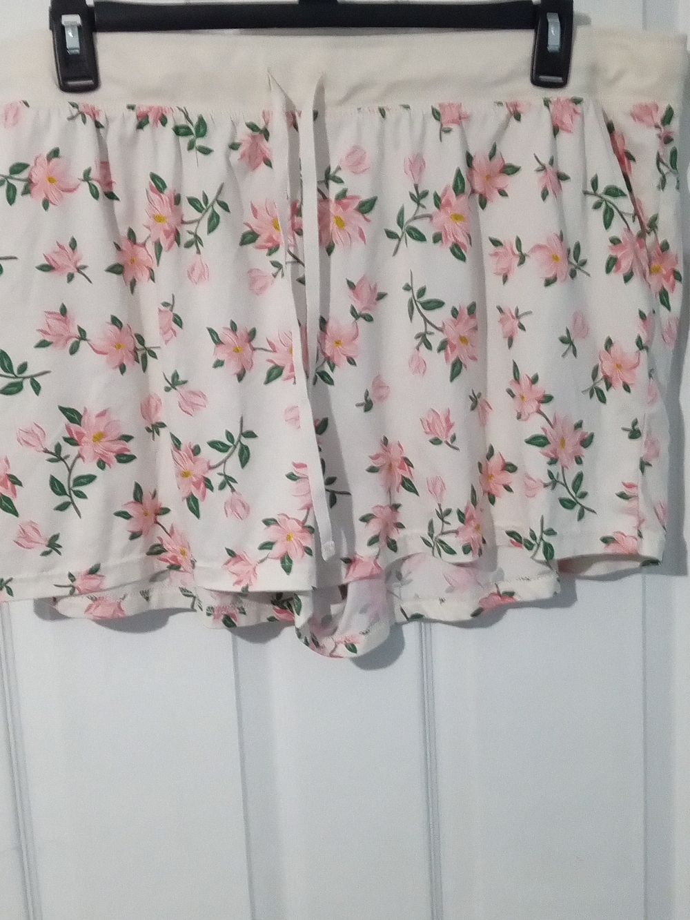Draper James Cream Floral Pajama Shorts with Pink Flowers